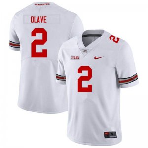 NCAA Ohio State Buckeyes Men's #2 Chris Olave White Nike Football College Jersey FGK8345YY